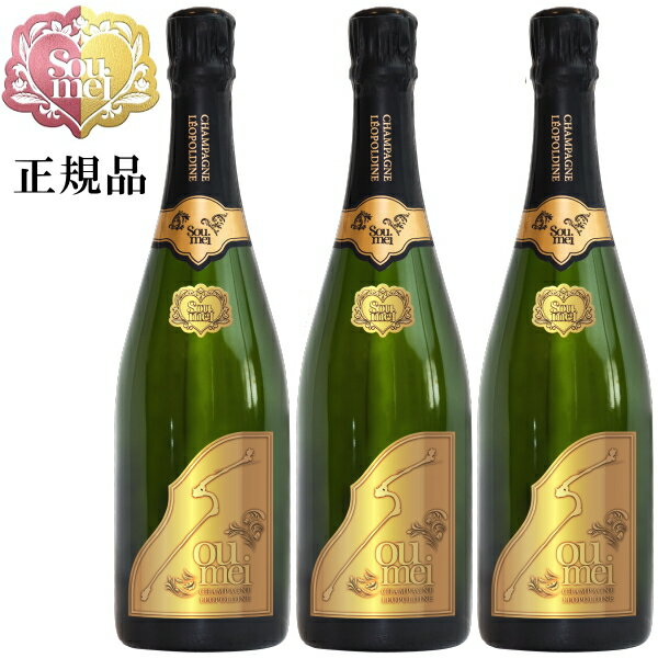 【正規品Soumeiシャンパン】BRUT GOLD『 ソウメイ ブリュット ゴールド 750ml×3本セット 』糖質カットなので太りにくい！誕生日 バースデー 誕生祭 生誕祭 開店御祝 周年記念 シャンパンタワー飲食店様 業務用 仕入れ インスタ映え