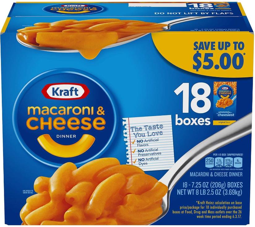【コストコ】 Kraft クラフト マカロニ＆チーズ 18P KRAFT チーズソース付きマカロニ18箱セット macaroni cheese 簡単 便利なおやつ おつまみ