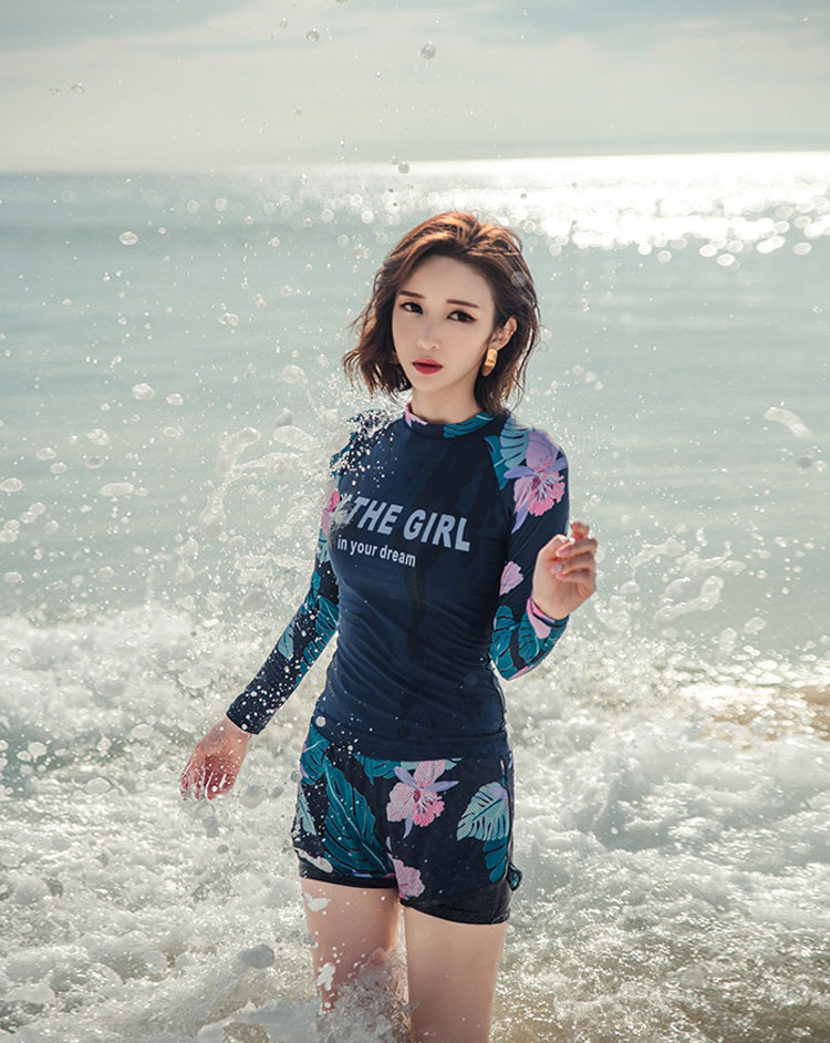 レディース水着 ボタニカル柄 体型カバー 女性 ラッシュガード みずぎ 着やせ 大人 スクール水着 スポーツウエア トップス パンツ セパレート スイムウェア レデイース 水着 タンキニ ジュニア ミセス おしゃれ スイミング プール 水遊び 記念写真 可愛い レギンス