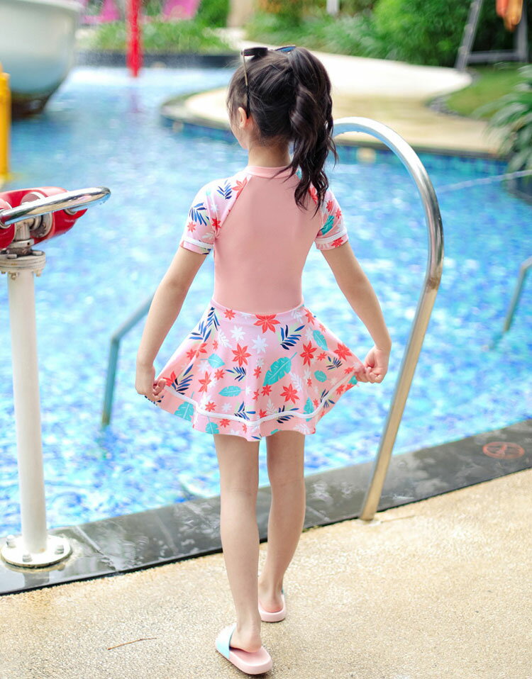 キッズ水着 子供 オールインワン 女の子 みずぎ 着やせ 体型カバー スクール水着 ...
