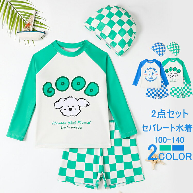 楽天aliveshop男の子 みずぎ 上下セット ベビー 水着 長袖 ラッシュガード セットアップ 幼稚園 小学生 キッズ水着 ジュニア 子供 スクール水着 スイムウェア スイミング プール 水遊び 可愛い 海辺 プレゼント 誕生日 100 110 120 130 140