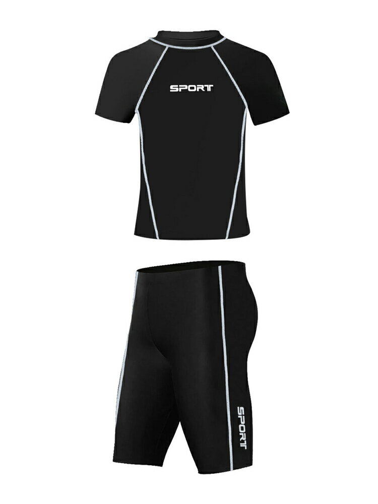 メンズ スイムウェア ラッシュガード 上下セット 水着セット セパレート フィットネス水着 競泳 半袖 スイミングパンツ トレーニング 水中ウォーキング 黒 かっこういい 大きいサイズ 競泳水着 メンズ 男性