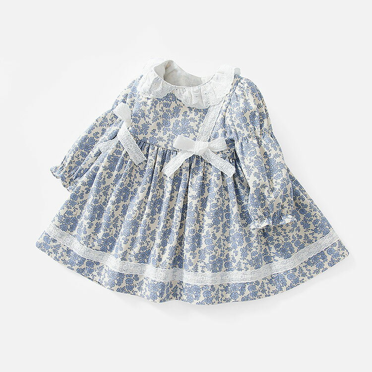 子供ワンピース女の子長袖レース子供...