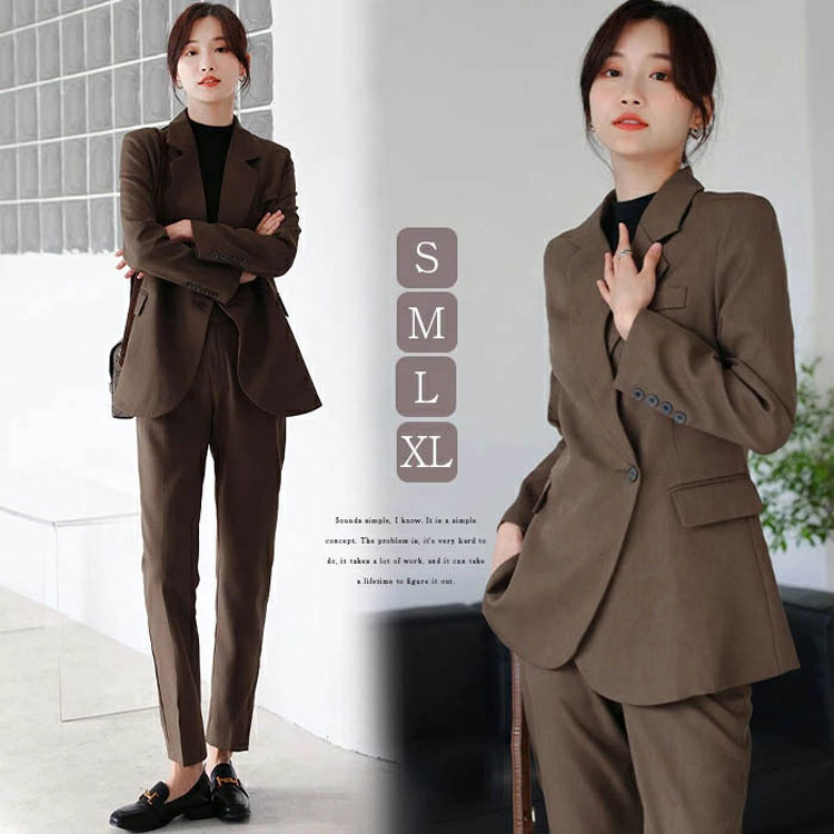 レディース スーツ ママスーツ パンツスーツ 卒業式 フォーマル スーツ 通勤 着やせ セットアップ 体型カバー ロングパンツ ハイウエスト上下セット パーティー オフィス 大人 ジャケットスーツ ファッション 上品 エレガント 入園式 入学式