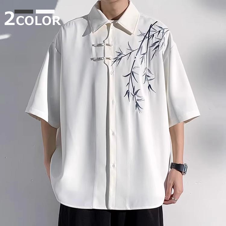 メンズ シャツ 中国風 トップス メンズ 夏服 tシャツ カジュアル 重ね着風 半袖 韓国ファッション かっこいい 大人 通学 通勤 大きいサイズ ゆったり 涼しい シンプル オシャレ 軽い 柔らかい 快適 ストリート サマー 人気 夏用 派手 洋服のサムネイル