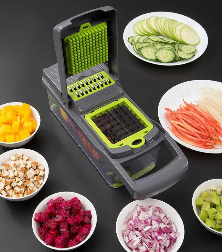【楽天1位数冠達成/スライサー 野菜 キャベツスライサー 野菜カッター スライサー セット キャベツ千きり チョップドカッター 野菜チョッパー 調理器 スライス 千きり ツマ切り カッター 安全ホルダー付き 多機能 2