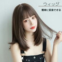 レディース ウィッグ フルウィッグ ゼミロング ぱっつん 可愛い 姫カットストレート 姫髪 ミディアム 原宿ロリータ かつら 小顔ウィッグ ストレート 女装 パ...