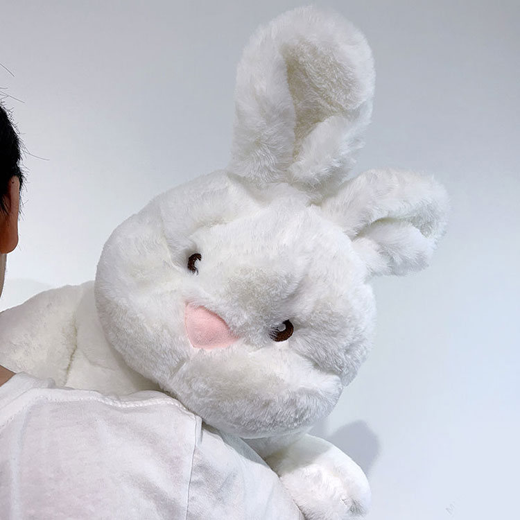 45/60/80cm 白いウサギのぬいぐるみを抱いて眠るぬいぐるみ 女の子へのプレゼン 柔らかい ぬいぐるみ クッション 人形 大きい 動物のぬいぐるみ 癒し 飾り物 ソファ 子供 幼児 グレー 寝室 店飾り 面白く 道具 抱き枕 記念日 おもちゃ 男の子