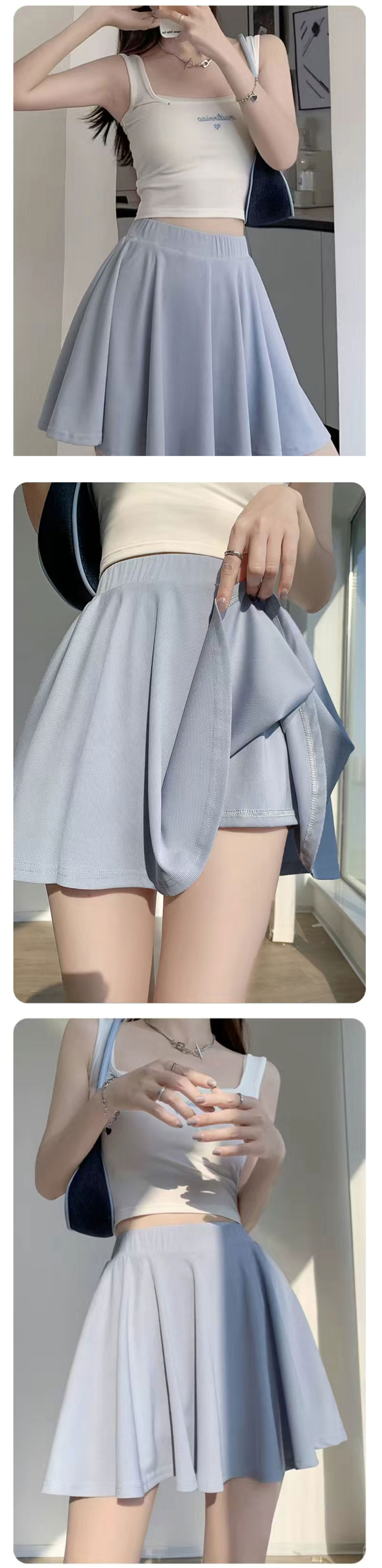 ミニスカート レディース インナーパンツ付き 着痩せ キュロットスカート 通学 通勤 ハイウエスト 制服 体育祭 学園祭 文化祭 スクールスカート 無地 女子高生 コスプレ 春夏 プリーツスカート スカパン フレアスカパン ショート丈 カジュアル