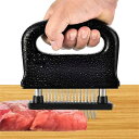 「動画あり」 肉筋切り器 ミートテンダライザー 48本刃仕様 ジャカード 保護カバー付き キッチン 肉刺し ステンレス製 肉たたき お肉を柔らかく 錆びにくい ...