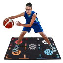 バスケット ドリブル マット、ゴム製 バスケ 練習 防音マット バスケットボール用トレーニングマット 携帯用収納袋と滑り止めパターン 青少年/成人ボールコントロールトレーニング用(67cm×94cm×4mm)(4)