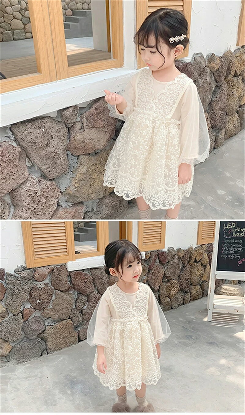 ワンピース キッズ レースワンピース 膝丈 ベビー服 女の子 ドレス チュール ワンピース ベビードレス 結婚式 セレモニードレス 子供服 フォーマル 子供 ドレス 可愛い 長袖 チュールドレス パーティー卒園式 誕生日会 七五三 子ども服 出産祝い 撮影用