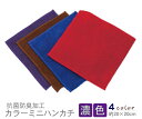 【濃色】抗菌防臭加工カラーミニハンカチ (約20×20cm) RTK508-n