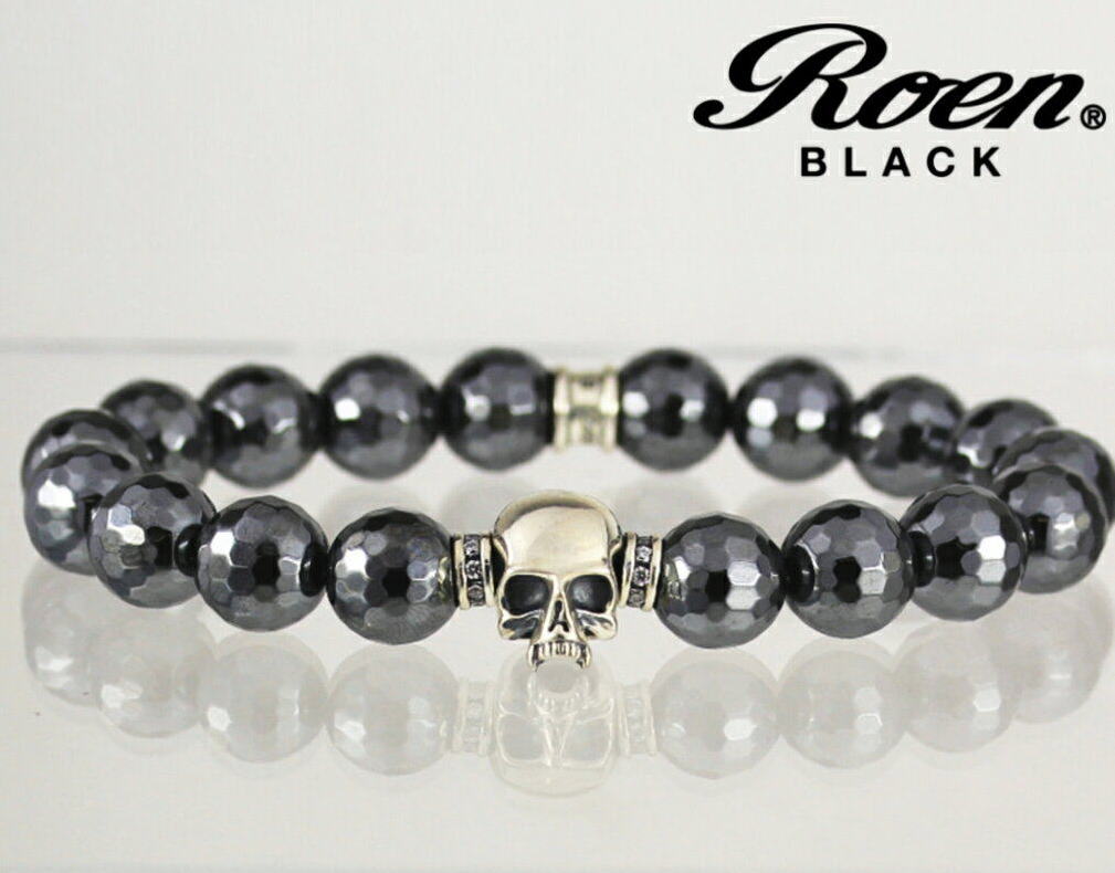 RoenBLACK ロエン　ヘマタイトスカル ブレスレット RO-222【コンビニ受取対応商品】