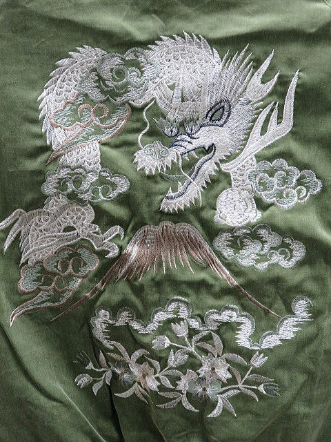 スカジャン　日本製本格刺繍のスカジャン2L　花龍　別珍