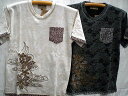 錦 和柄 半袖Tシャツ 桜に流水刺繍 NISHIKI