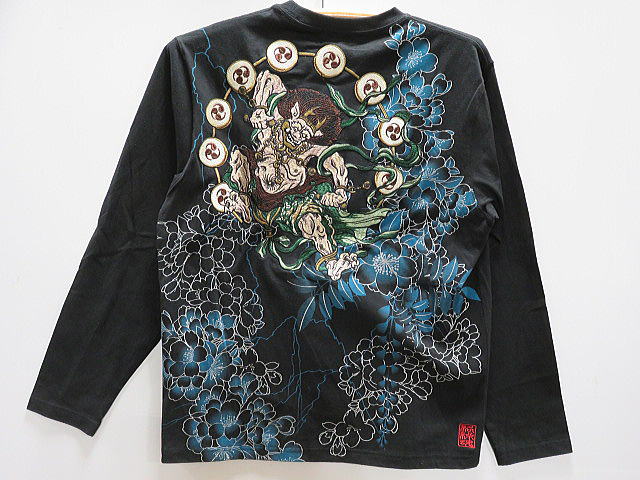 絡繰魂和柄長袖Tシャツ風神雷神カラクリ魂