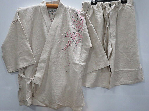 絡繰魂 桜吹雪刺繍甚平 和柄甚平 カラクリ魂 絡繰魂 桜吹雪刺繍甚平 和柄甚平 カラクリ魂
