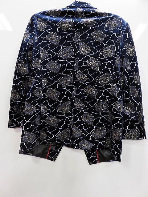 ステージ カラージャケット 　薔薇柄 スエード　カラオケ　舞台衣装