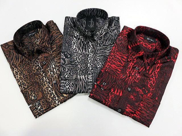 ドレスシャツ　アニマル柄　日本製