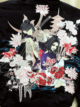 絡繰魂 カラクリ魂 和柄 抜刀娘 結愛・凛 迷彩 ジャガード パーカー KARAKURI【コンビニ受取対応商品】