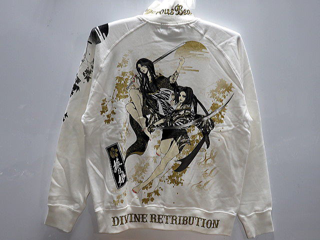 絡繰魂　カラクリ魂　和柄　抜刀娘 二人娘　フルZIPトレーナー　KARAKURI(4)