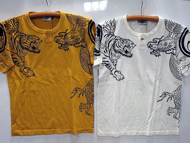胤富仁帝 インフィニティ 半袖和柄Tシャツ 竜虎プリント 3