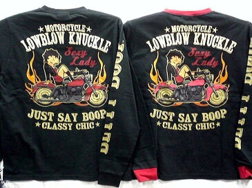 LOWBLOW KNUCKLE X BETTY BOOP ベティズバイク 長袖Tシャツ ローブローナックル×ベティ【コンビニ受取対応商品】