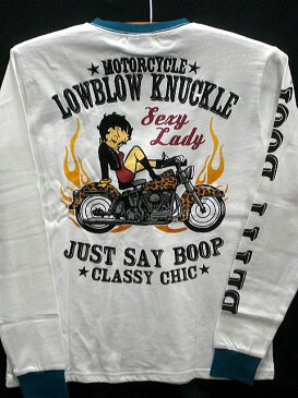 LOWBLOW KNUCKLE X BETTY BOOP ベティズバイク 長袖Tシャツ ローブローナックル×ベティ【コンビニ受取対応商品】