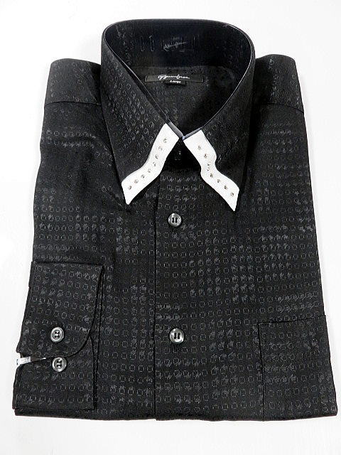 ドレスシャツ 襟　ラインストーン