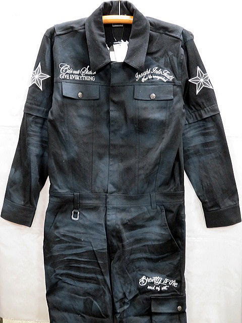 COOL DRIVE STRIKER　スカル刺繍 汚し加工 オールインワン　つなぎ　クールドライブストライカー【コンビニ受取対応商品】