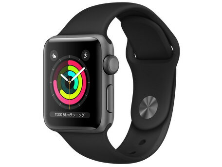 AppleWatchSeries3GPSモデル38mmMTF02J/A ブラックスポーツバンド 新品 国内正規品