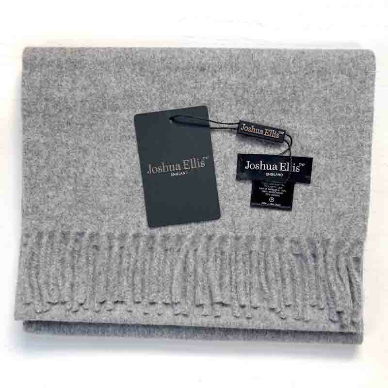 【お買い物マラソン限定20%OFF】【未使用品】ジョシュアエリス マフラー ストール グレー メンズ レディース ユニセックス 男女兼用 Joshua Ellis LXK 51968 暖かい 柔らかい 軽い 無地 ウール おしゃれ 大人 カジュアル ビジネス シンプル ファッション小物 プレゼント