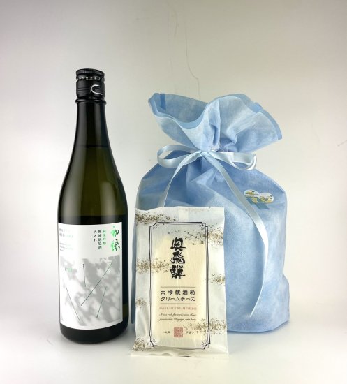 【 ホワイトデー 】 フルーティー（火入れ） ＆ クリームチーズ送料込み 日本酒セット おつまみ 初緑 純米吟醸 生酒 無濾過 チーズ 岐阜 蔵元 プレゼント ギフト 贈り物 贈答用