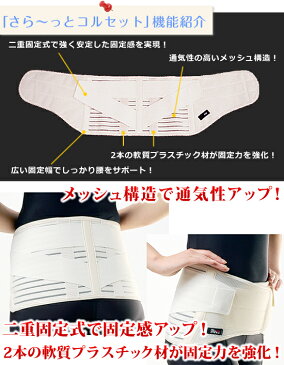 【コルセット】ダイエット&腰痛対策【男女兼用】歪んだ骨盤をしっかりサポート「さら〜っとコルセット」【骨盤矯正ベルト】【メール便送料無料】