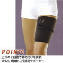 【肉離れ】「弾性Cベルト」Mサイズ（1枚）太もも サポーター パッド付 圧迫 固定 医療用 テーピング 包帯 の代替え 再発 予防 大腿 治療時
