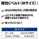 【肉離れ】「弾性Cベルト」Mサイズ（1枚）太もも サポーター パッド付 圧迫 固定 医療用 テーピング 包帯 の代替え 再発 予防 大腿 治療時