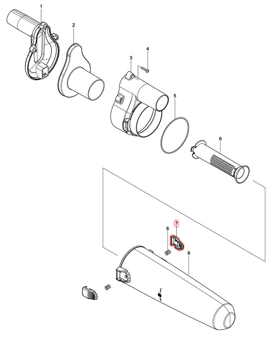 マキタ ストッパ（ボタン） サイクロンアタッチメント（A-67169）用部品 458563-4