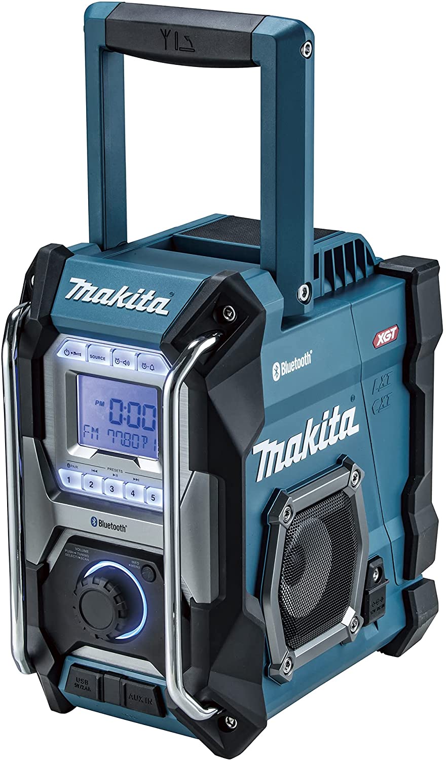 マキタ(makita) MR002GZ 青 充電式ラジオ スピーカー ハイブリッド電源 本体のみ 大型スピーカー×2【3193】