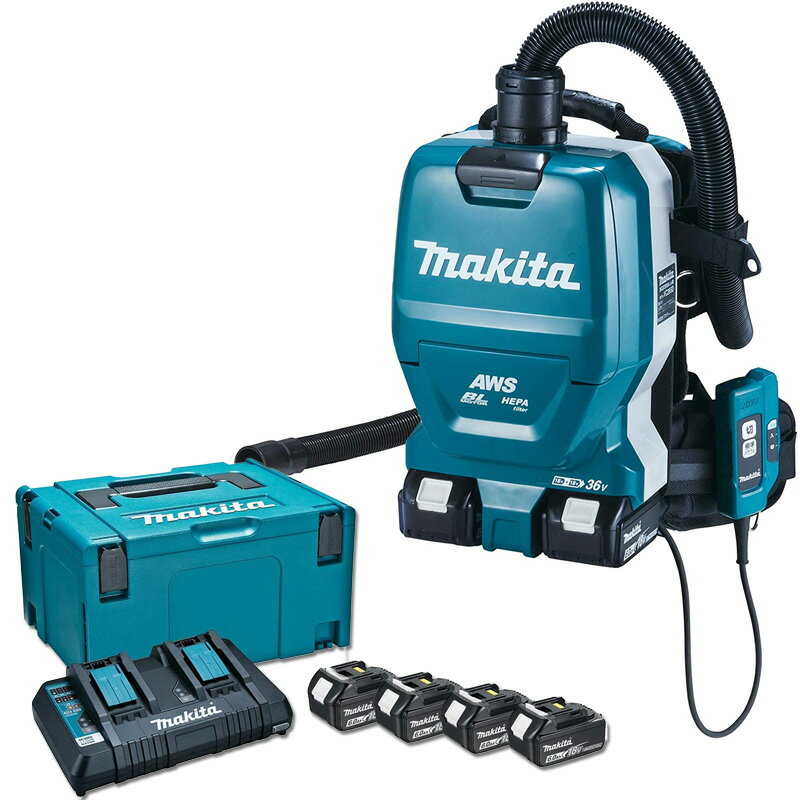 マキタ(makita) VC265DZ+A-67094 充電式背負いクリーナー 18V+18V=36V パワーソースキット2セット 集塵容量2.0L