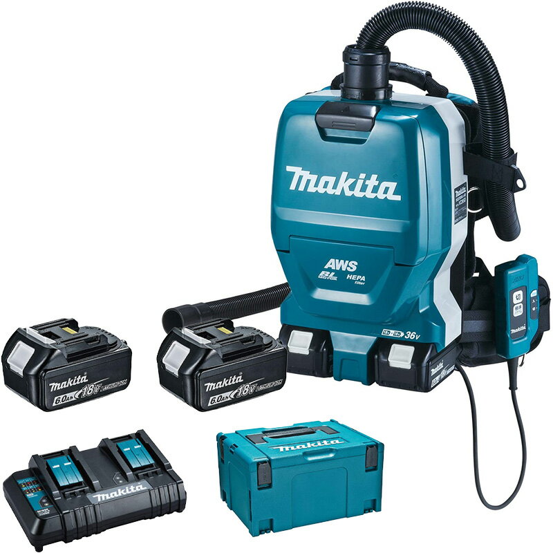 マキタ MAKITA 充電式ブロワ集じん機【MUB187DSF】バッテリBL1830B×1本・充電器DC18SD付 18V リチウムイオン3.0Ah 風量 ブロワ 4.2m3/分 集じん 6.1m3/分（最大） ブロワ風速 最大64m/秒 平均52m/秒 集じん容量　25L＜マキタ正規販売店！安心のアフターサービス＞