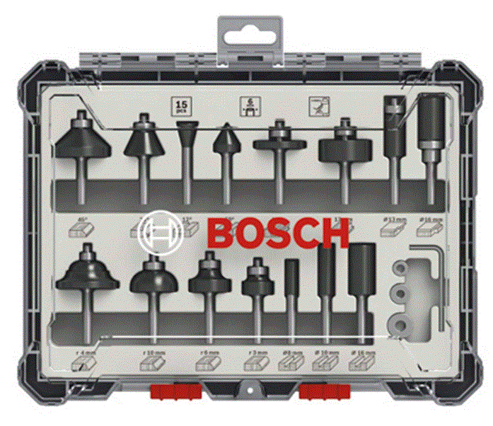 ボッシュ(BOSCH) ルーター・トリマービットセット(15種・15本入) 2607017471