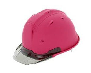 進和化学工業 セーフティーヘルメット SS-19V型T-P式RA 特注カラー：マゼンダマット スモークバイザー TYPE-B 付