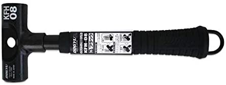 土牛 カラビナフック対応ハンマー ブラック KFH-08 04849 パイプ柄石頭鎚/両口ハンマー