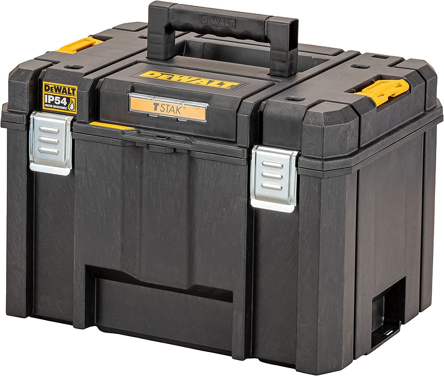 デウォルト(DEWALT) TSTAK ラージボックス Lサイズ 工具箱 収納ケース ツールボックス 大容量 積み重ね収納 脱着トレー IP54 DWST83346-1