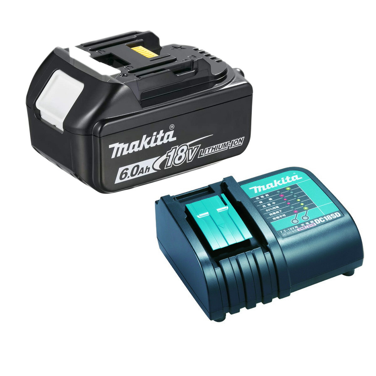 ޥ(makita)  Хåƥ꡼+Ŵ BL1860B+DC18SD 18V 6.0Ah18VХåƥ꡼/Ŵ糧åȡ