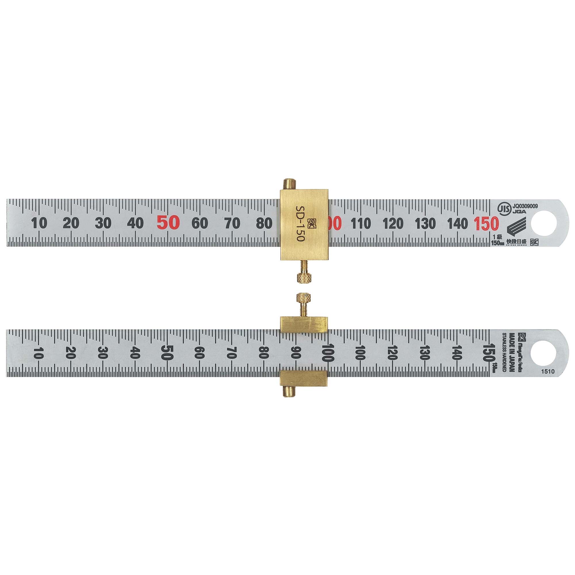 SK ディップス付シルバースケール 快段目盛 150mm SV-150DKD 一定寸法のくり返しケガ