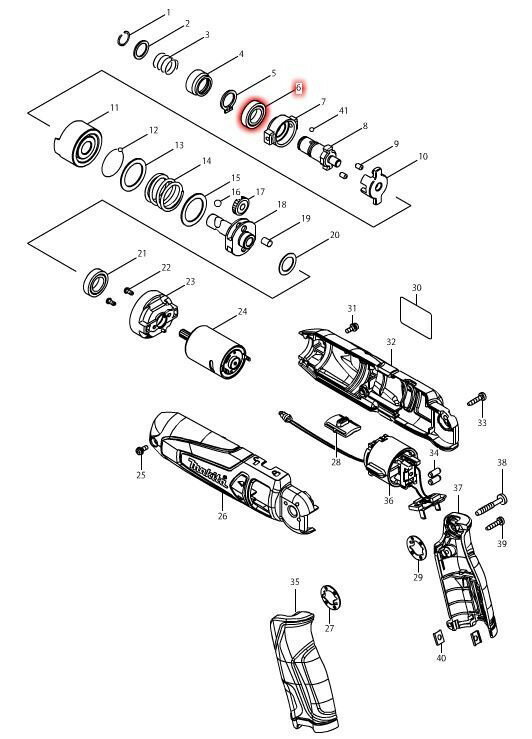 マキタ(makita) 部品 ボールベアリング6801LLU 210108-4 図番006 TD021D用