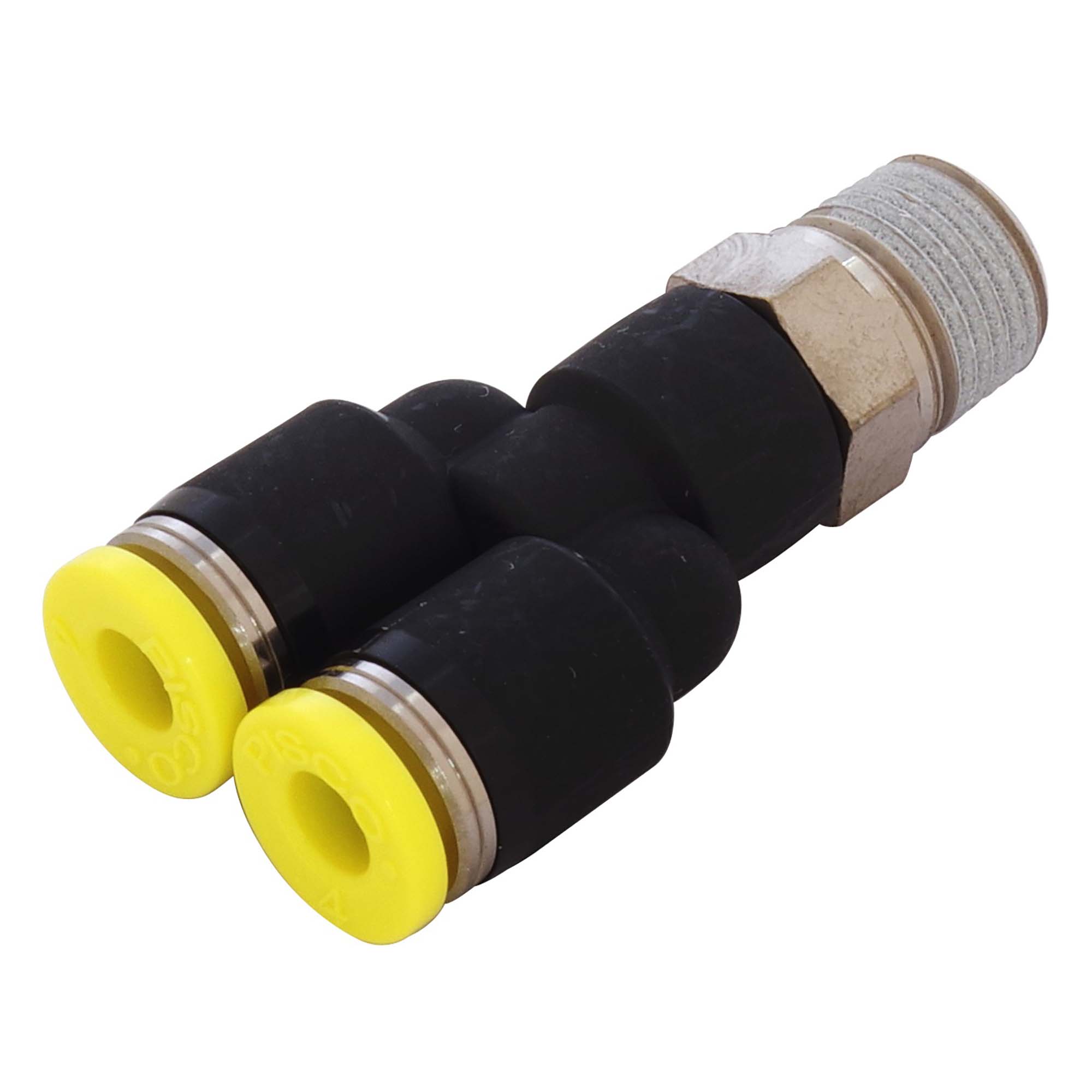 BeHAUS チューブ用ワンタッチ継手 ブランチY PX4-01 チューブ配管のY型流路分岐、管用めねじとチューブの接続として 新潟精機