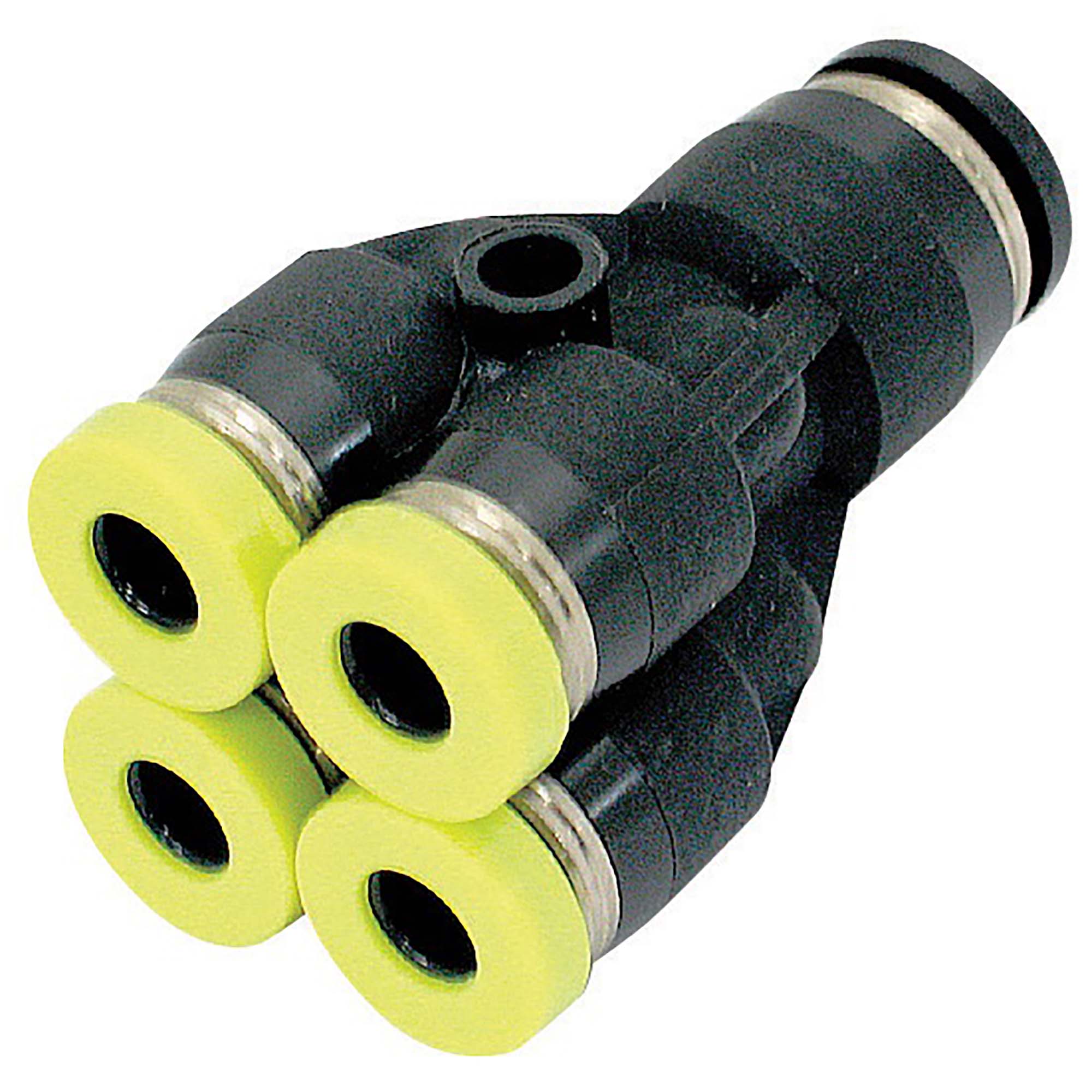 BeHAUS チューブ用ワンタッチ継手 違径二重Y PRG6-4 チューブ配管の流路分岐、チューブ同士の違径接続として 新潟精機